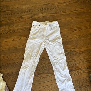 White Straight-Leg Jeans
